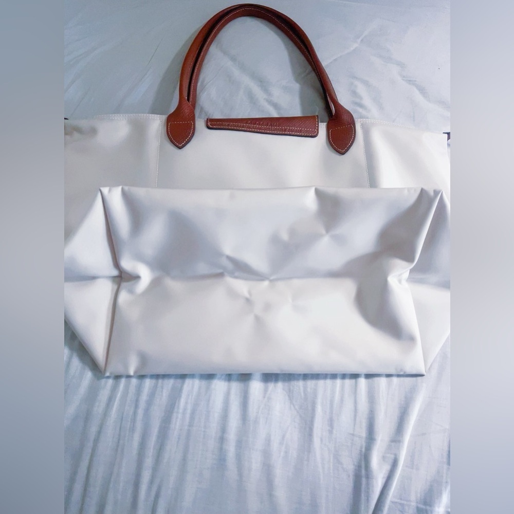 Longchamp Le Pliage large tote bag paper white color - Picture 12 of 13